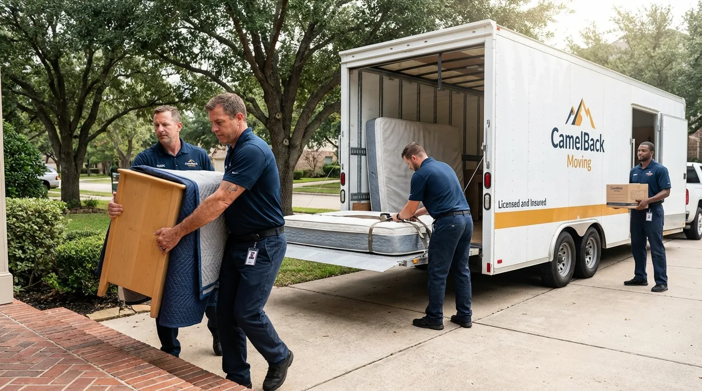 Crew loading residential truck for cross-state move from Jefferson, GA