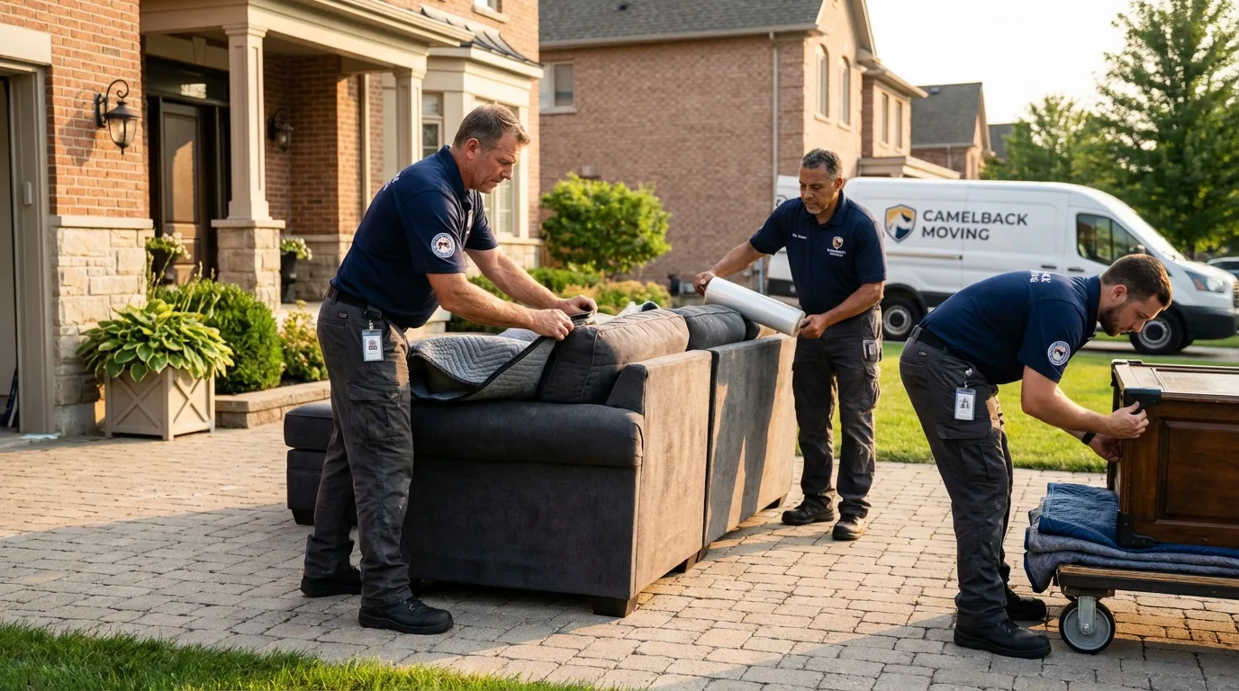 Large estate moving crew wrapping furniture in Jefferson, GA